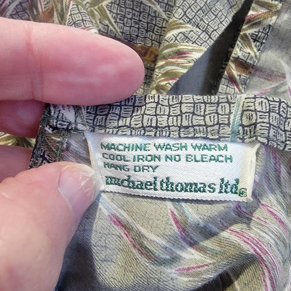 Michael Thomas Ltd Egyptian Nile Cotton Shirt Tan Cream Bamboo Collared Size XXL - Picture 8 of 10